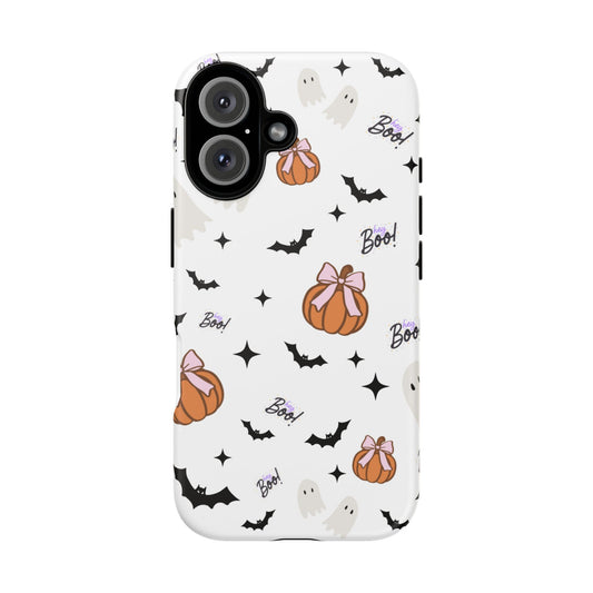 Halloween Phone Case - Spooky Boo & Pumpkin Design